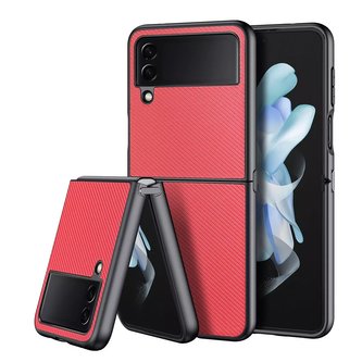 Kryt pouzdra Dux Ducis Fino potažený nylonovým materiálem pro Samsung Galaxy Z Flip4 červený