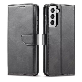 Magnet Case elegantní kryt pouzdra s chlopní a funkcí stojánku pro Samsung Galaxy S22 černý