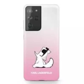 Karl Lagerfeld KLHCS21LCFNRCPI S21 Ultra G998 pevné pouzdro růžové / růžové Choupette Fun