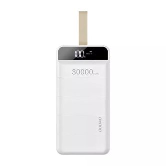 Dudao powerbanka 30000 mAh 3x USB s LED lampou bílá (K8s bílá)