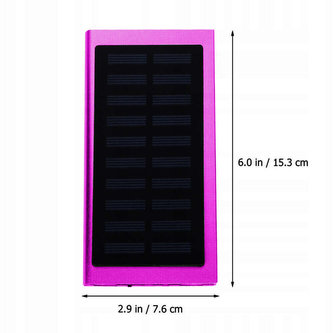 PowerBank Solární voděodolná powerbanka s LED osvětlením externí nabíječka Power Bank USB růžová