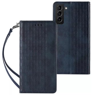 Magnet Strap Case Case pro Samsung Galaxy S22 Pouch Wallet mini Lanyard Pendant Blue