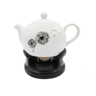 Konvice porcelán 1000ml s ohřívačem  PAMPELIŠKA