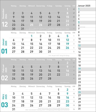 4-Monatsplaner, türkis 2025