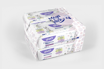Bella Baby Happy vlhčené ubrousky s aloe vera MEGA PACK 4 x 56 ks
