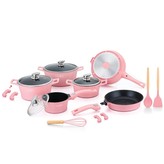 Sada nádobí Royalty, 17 ks, barva růžová
