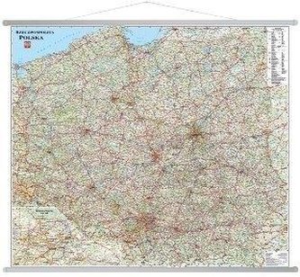 Polska. Mapa ścienna samochodowa 1:650 000
