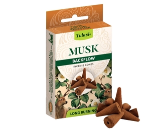 Vonné jehlánky Tulasi "tekoucí dým" Mošus 30 g