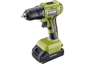 EXTOL CRAFT vrtací šroubovák aku, BRUSHLESS, 20V Li-ion, 2×2Ah