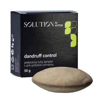 Kvitok Solution Prebiotický tuhý šampon s anti-pollution ochranou Dandruff Control (50 g) - pro mastné vlasy s tvorbou lupů