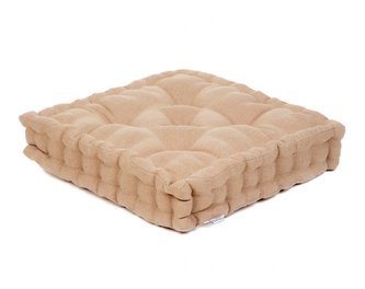 Sedací polštář na zem | PARIA | béžový prošívaný | 40x40 | 883823 Homla