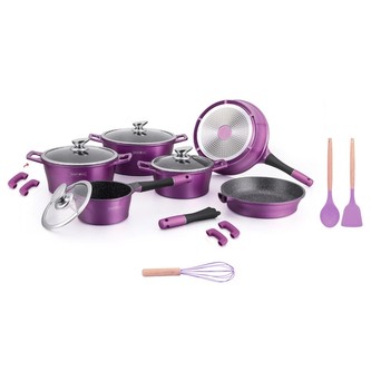 Sada nádobí Royalty, 17 ks, barva fialová
