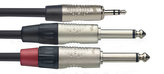 Stagg NYC2/MPS2PR, kabel 2x mono JACK/1 x stereo mini JACK, 2m