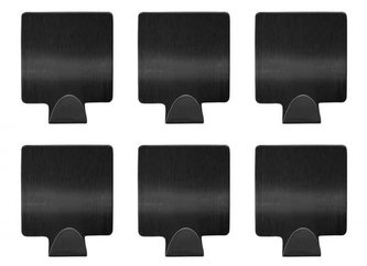 DURAmat Koupelnový háček samolepicí, černý 6ks