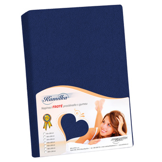 Prostěradlo froté - námořnická modrá - 90x200 cm