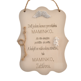 Cedule dřevo Drž jeden konec... 21x26 cm