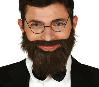 Hnědé vousy a knír na gumičku