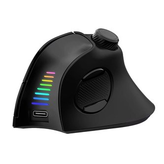 EVOLVEO TwinVerti, vertikální ergonomická myš, 2.4GHz+Bluetooth, černá
