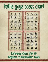 Hatha Yoga Poses Chart: 60 Common Yoga Poses and Their Names - A Reference Guide to Yoga Asanas (Postures) 8.5 x 11" Full-Color