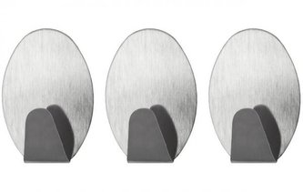 DURAmat Koupelnový háček samolepicí, stříbrný 3ks