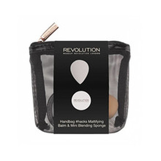 Makeup Revolution Cestovní sada na tvář Handbag Hacks Mattifying Balm & Mini Blending Sponge woman