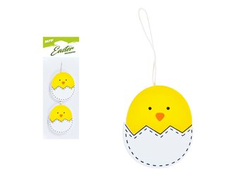 závěs Kuře 2ks dřevo závěs 6,5cm skořápka 2221424