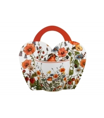Porcelánový hrnek Wild Bird 460 ml v papírovém košíku