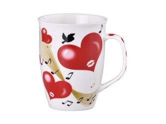 Hrnek keramika 340 ml srdce v plechové krabičce