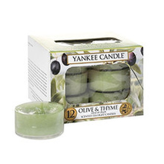Yankee Candle Aromatické čajové svíčky Olivy a tymián (Olive & Thyme) 12 x 9,8 g unisex