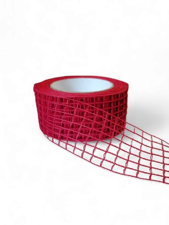 Jutavá stuha klasik 5 cm červená