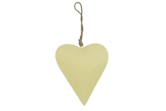 Závěsné srdíčko S žluté 10x7,5x1 cm