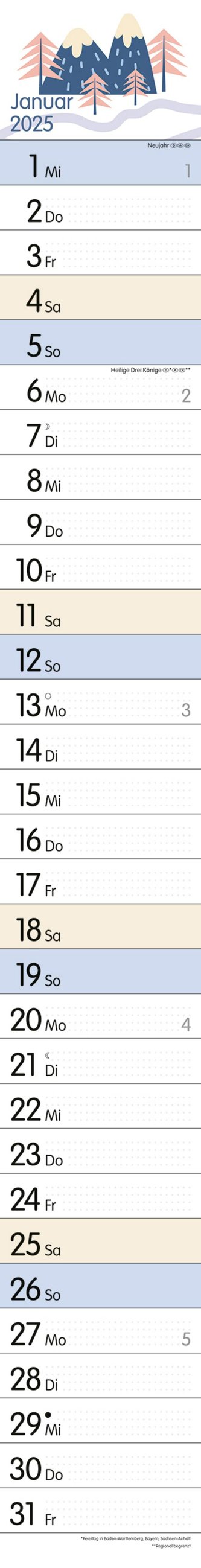 Streifenplaner Collect Moments 2025