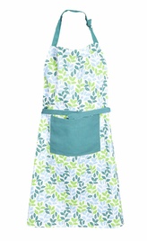 Zástěra kuchyňská, Tyrkysově zelené lístečky 1012