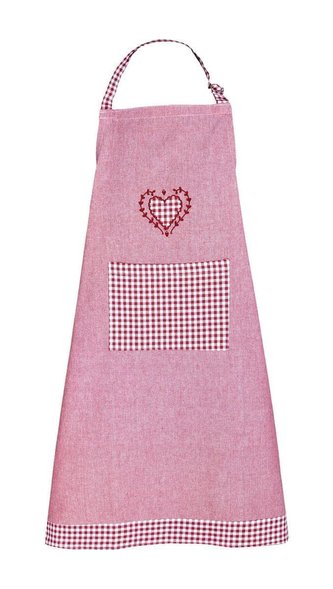 Forbyt, Zástěra kuchyňská, Srdíčko a káro, bordová