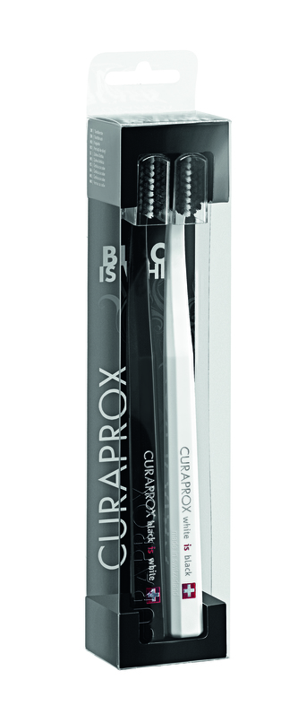 Curaprox Ultra jemný kartáček na zuby Black is White - Duo Pack White/Black unisex