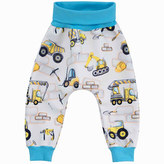 Dětské softshellové kalhoty Stavební stroje vel. 62 - 80; Barva: tyrkysová; Velikost: 74