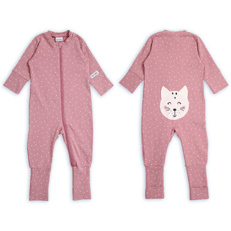 Moniel Dětský rostoucí overal Kočka Dots růžová 92/98 1-2 roky
