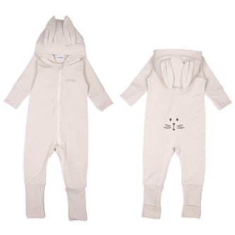 Moniel Dětský rostoucí teplákový overal Králík Basic Light Beige 80/86 cm