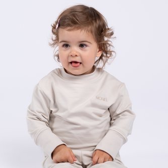 Moniel Dětská rostoucí mikina Basic Light Beige 122/128 cm