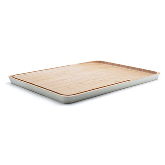 Prkénko Pebbly, NBA222, na krájení potravin, částečně zkosené, bílá hrana, bambus, 41 x 30 x 2 cm