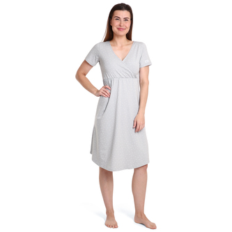 Moniel košilka/šaty kojící Dots šedá XXL