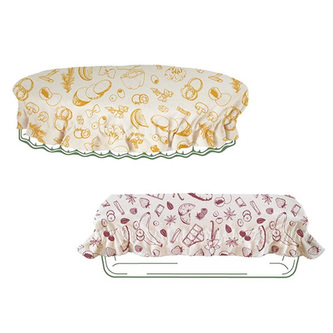 Kryty Pebbly, NBA228, látkové na misky, 2 kusy, obdélník a kulatý, organická bavlna, M (31 x 17 cm) a XL (O 30 cm)