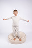 Moniel Dětské rostoucí tepláky Basic Light Beige 104 cm