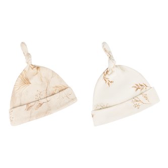 Dětské čepice 2-4 měsíce - sada dvou kusů Bohemian Sand/Bohemian Botanic