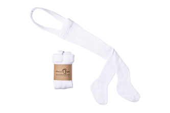 Mama's Feet Dětské punčocháče s kšandami Fribble White bílé 3-6 měsíců