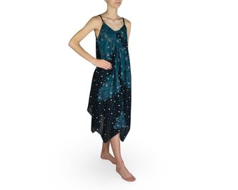 Dámské šaty IRADA, paví pera, petrolejové