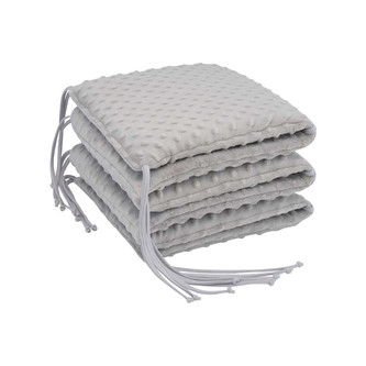 Luxusní mantinel do postýlky MINKY Silver; Barva: stříbrná; Velikost: 28 x 180 cm