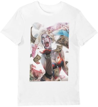 Pánské tričko DC Comics|Harley Quinn: Crazy face (XL) bílá bavlna