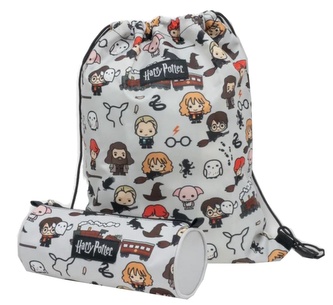 Pytlík gym bag a penál na tužky Harry Potter: Chibi Ikony (28 x 39 cm|22 x 11 x 8 cm)