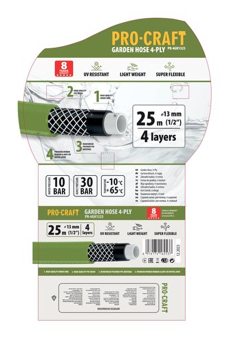 Zahradní hadicí Procraft PR-4GH1325 4 vrstvy, 1/2" 25 m | PR-4GH1325